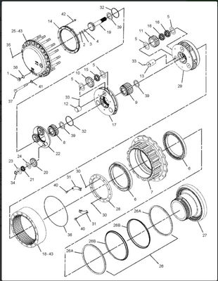 227-6116 boîte de vitesse de voyage de Travel Gearbox Fit CAT320C 320CL de l'excavatrice 227-6796 192-3237