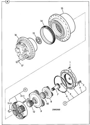 05-903825 ensemble de réduction de 05/903826 05/903836 vitesses pour JS130 JS145 JS160