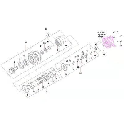 Pièces de moteur de l'oscillation B229900005731, excavatrice d'oscillation de moteur de SY50 SY60 SY65 SY65